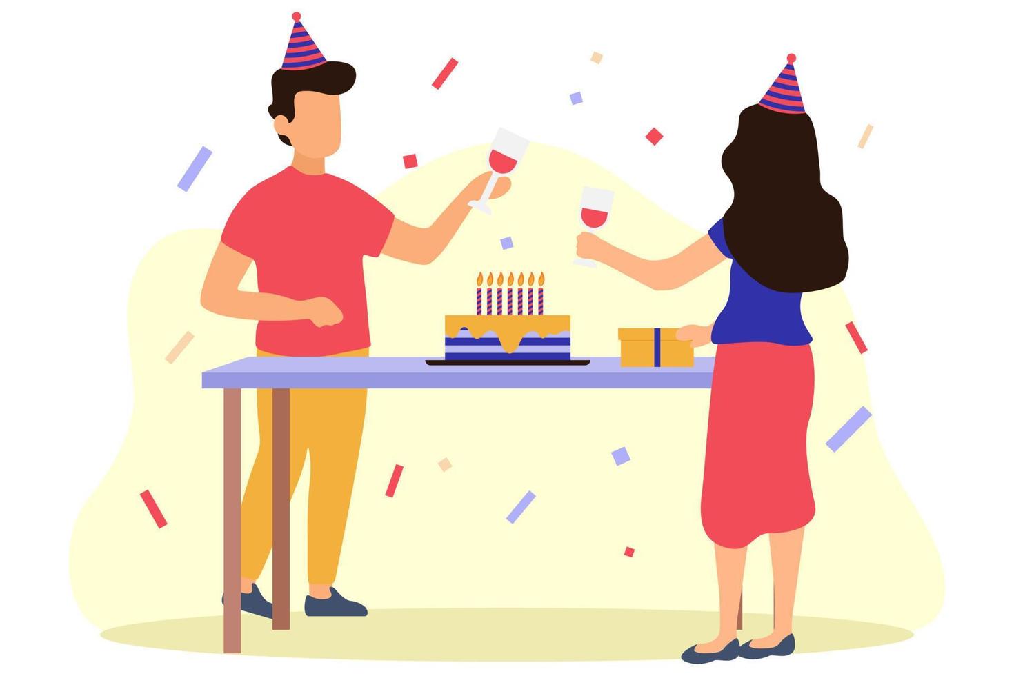 Birthday Party Flat Design Illustration vector