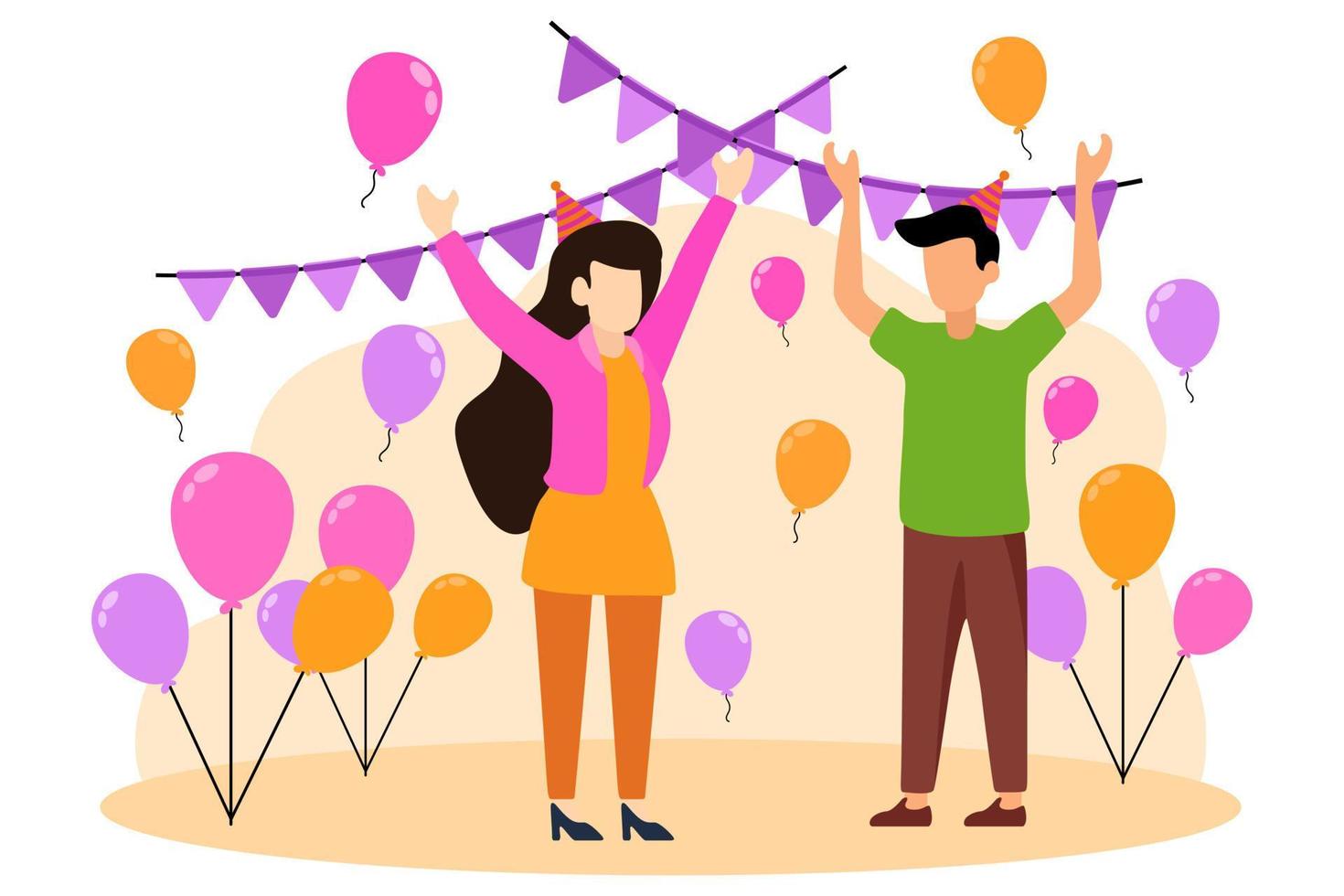 Birthday Party Flat Design Illustration vector