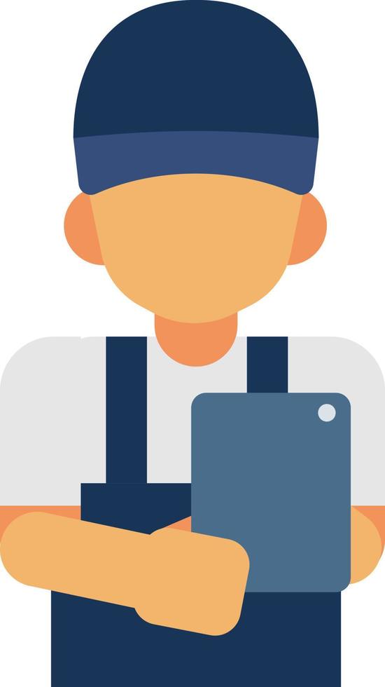 Technical Support man with tablet Icon.Professional with tool vector illustration