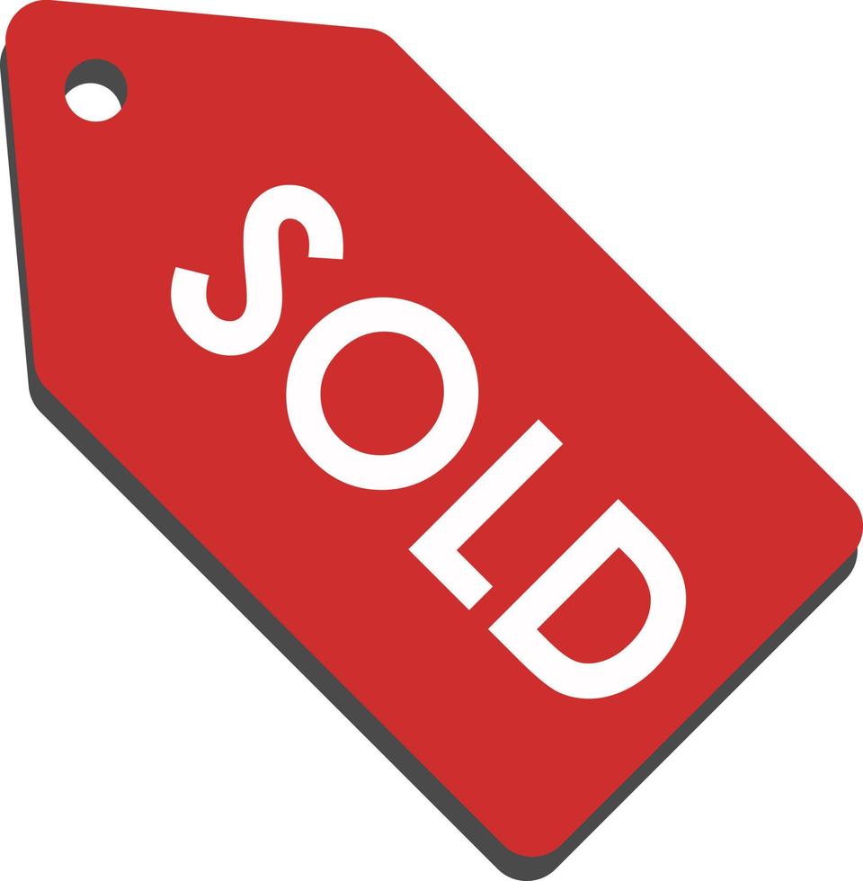 Red tag SOLD, vector. vector