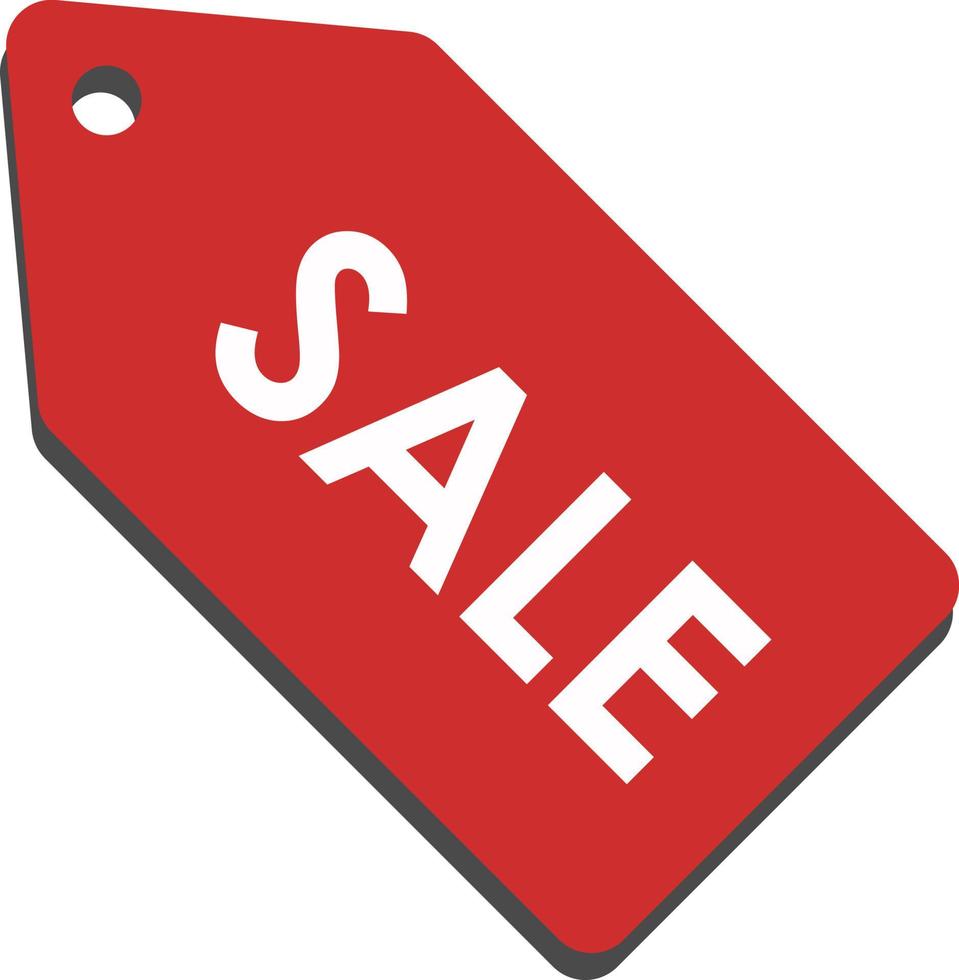 Red sale tag, vector. vector