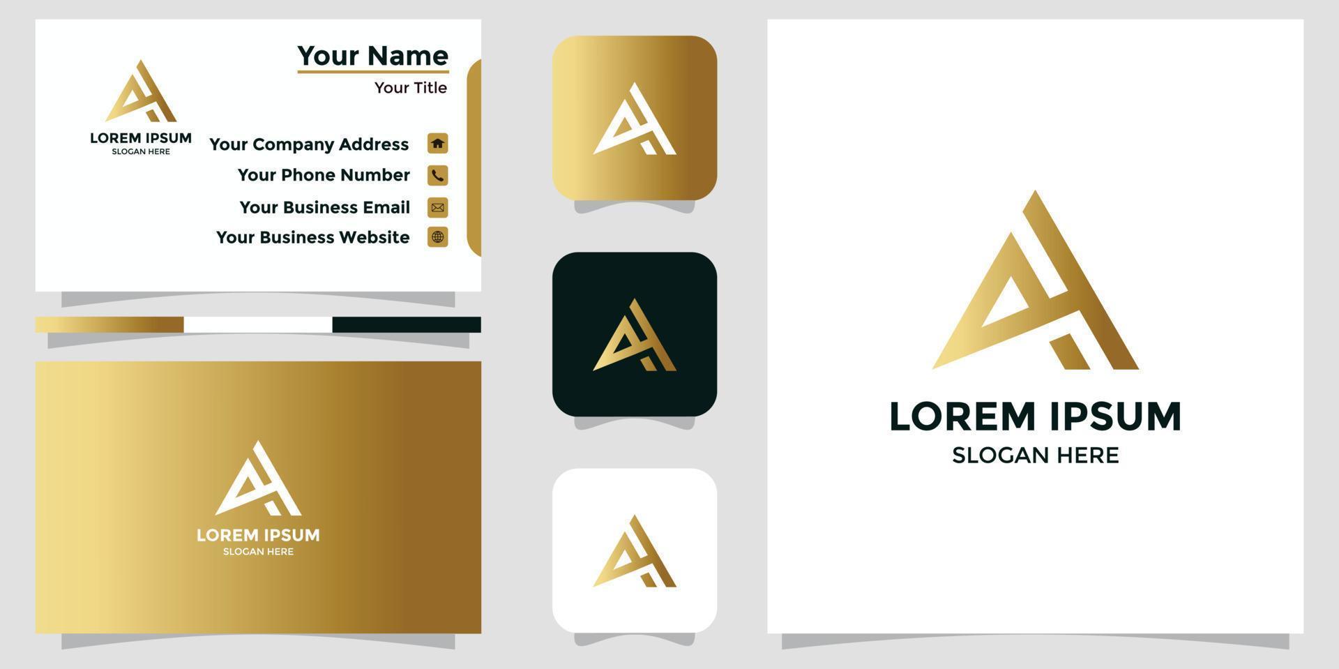 Carta a diseño de logotipo y tarjeta de visita. vector