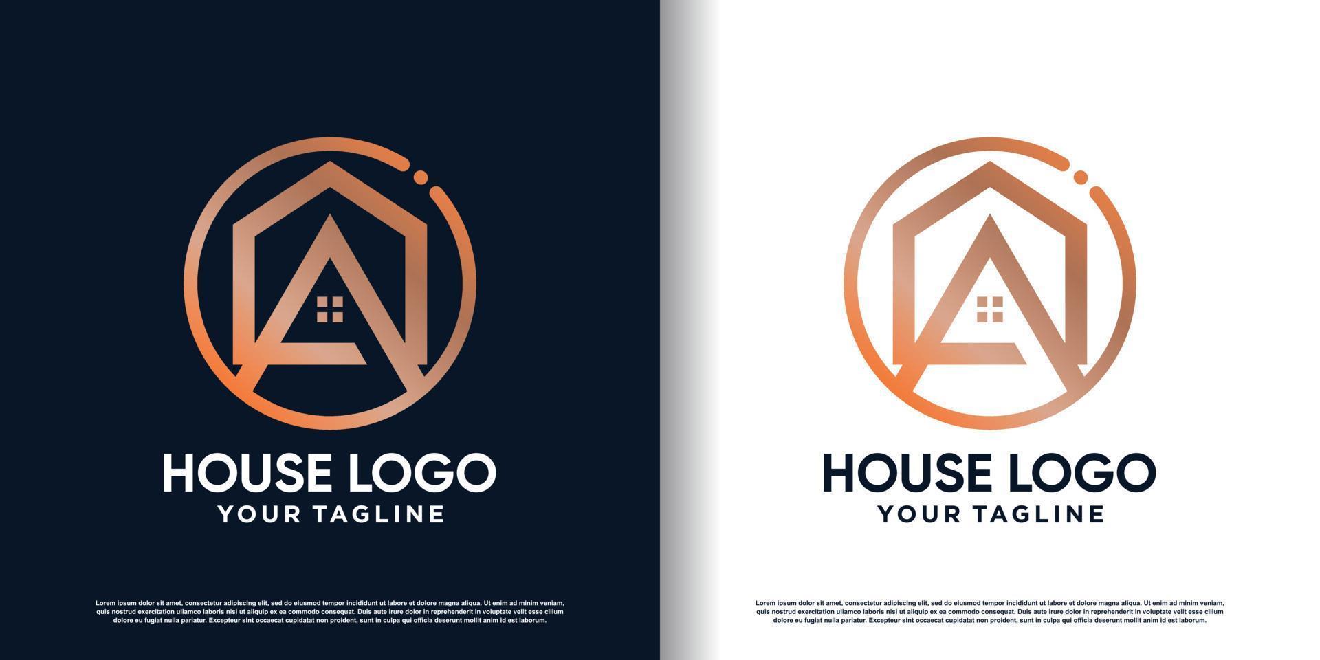 building logo design with creative unique style premium vector