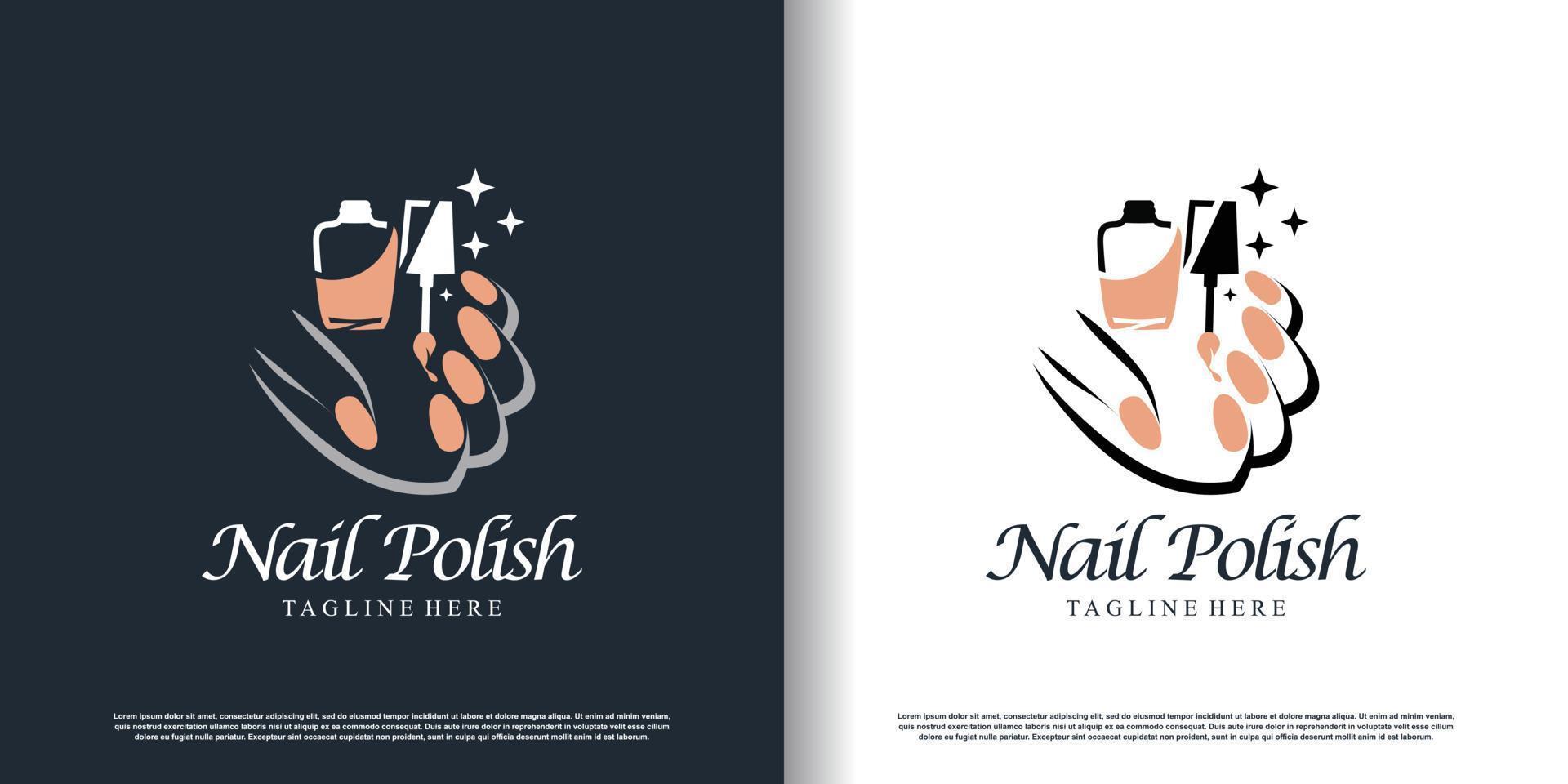 nail polish logo icon with modern creative and unique concept premium vector