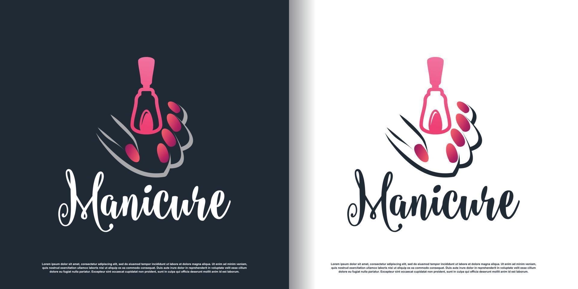 nail polish logo icon with modern creative and unique concept premium vector