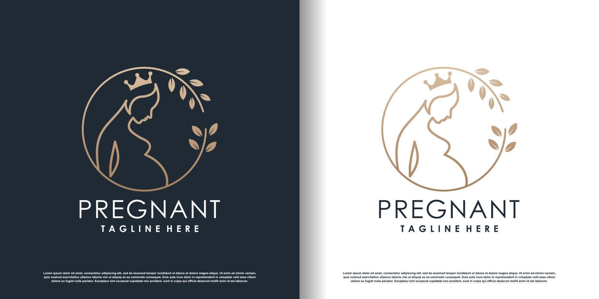 pregnant logo design with modern unique style premium vector