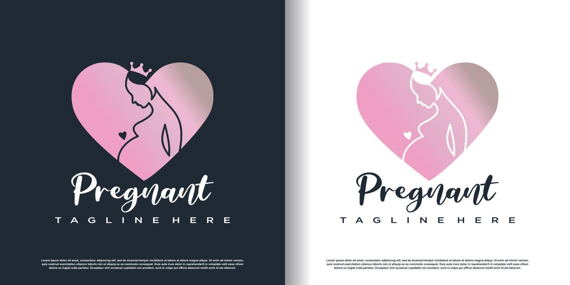pregnant logo design with modern unique style premium vector