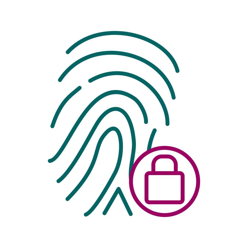 Fingerprint Lock Vector Icon