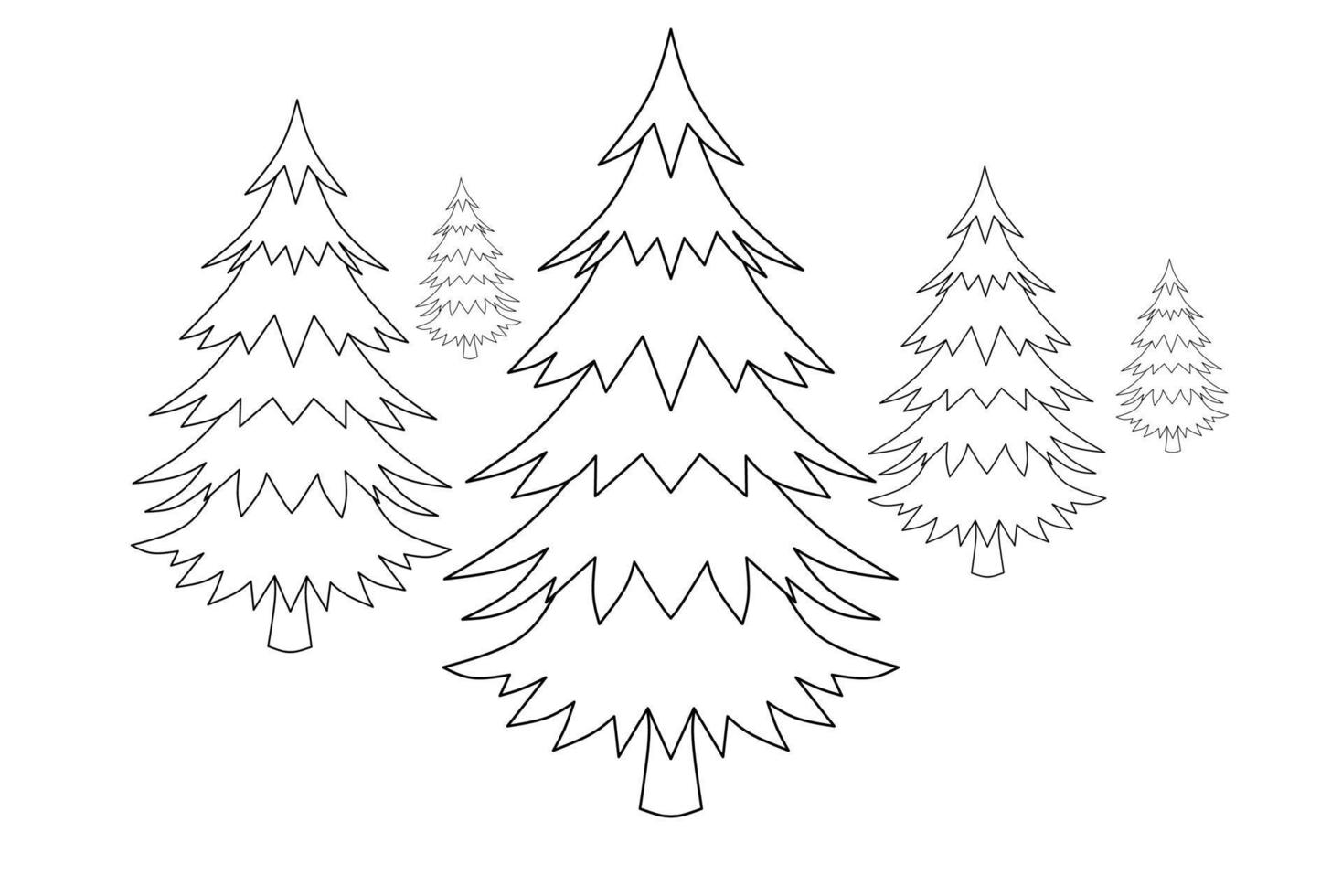tree sketch illustration, coloring book design vector