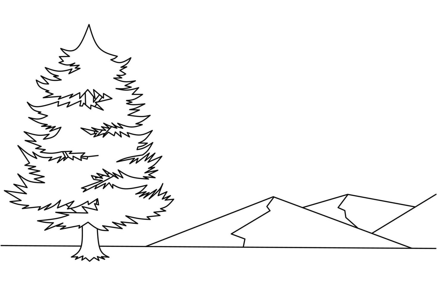 tree sketch illustration, coloring book design vector