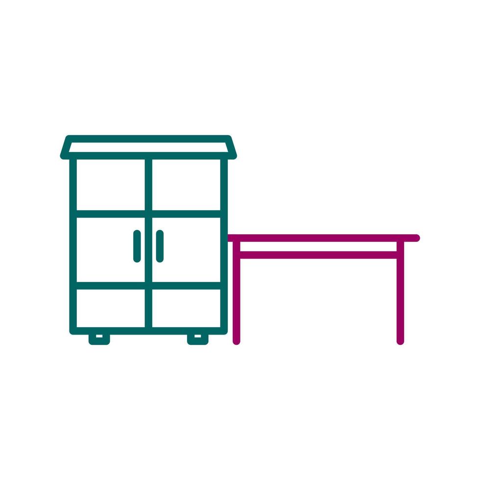 Table with Shelves Vector Icon