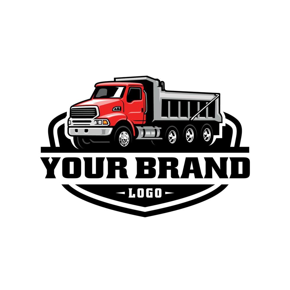 dump truck and dump trucking company logo vector