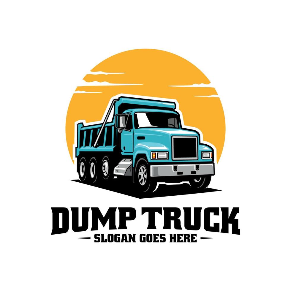 camión de la basura. vector de logotipo premium de camiones