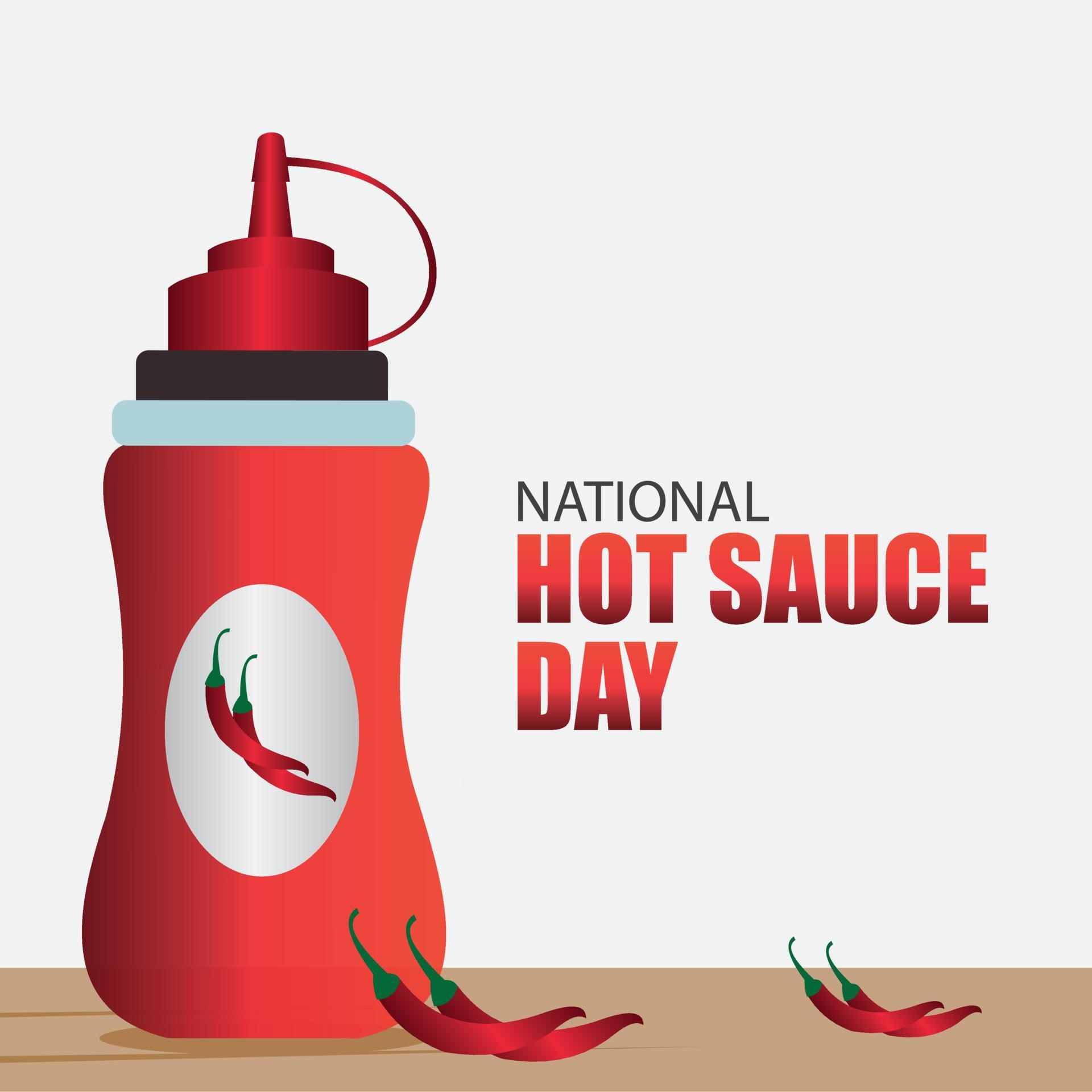 Vector Illustration of National Hot Sauce Day. Simple and Elegant