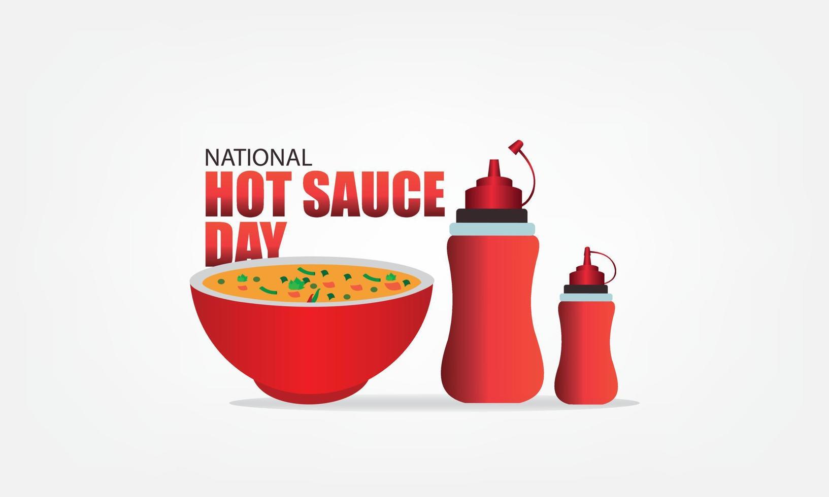 ilustración vectorial del día nacional de la salsa picante. diseño simple y elegante vector