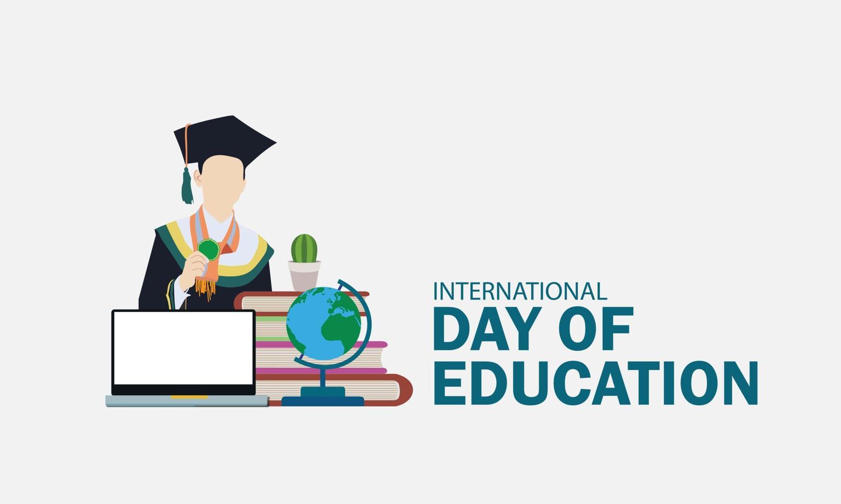 Vector Illustration of International Day of Education. Simple and Elegant Design