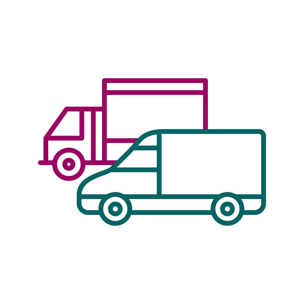 Parked Trucks Vector Icon