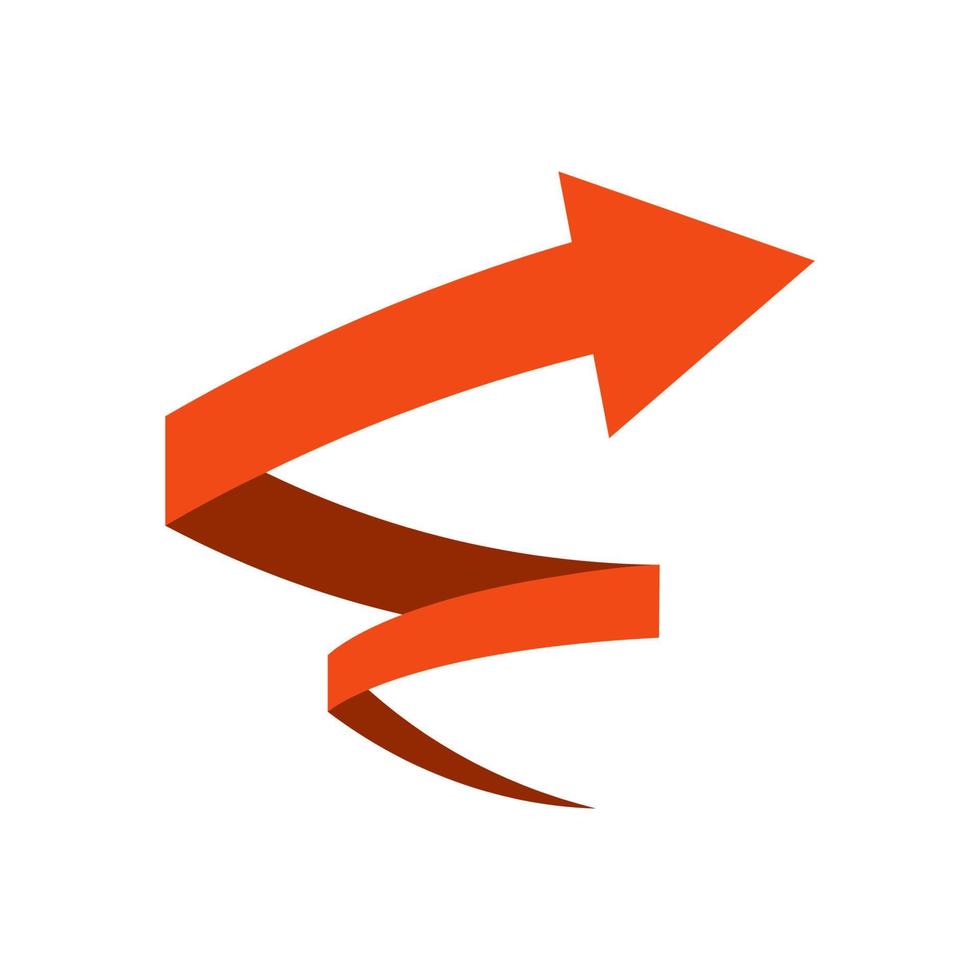 Red spiral arrow  flat design vector