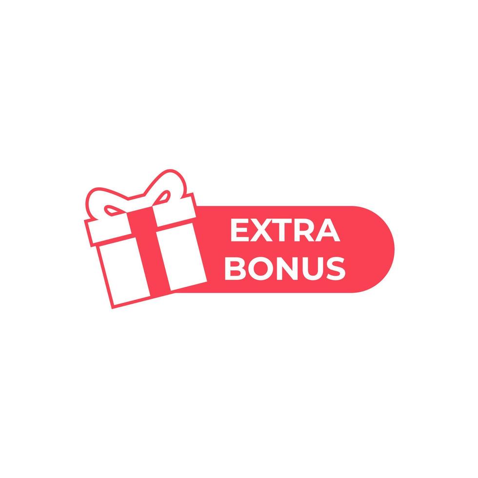 Extra bonus gift banner label vector