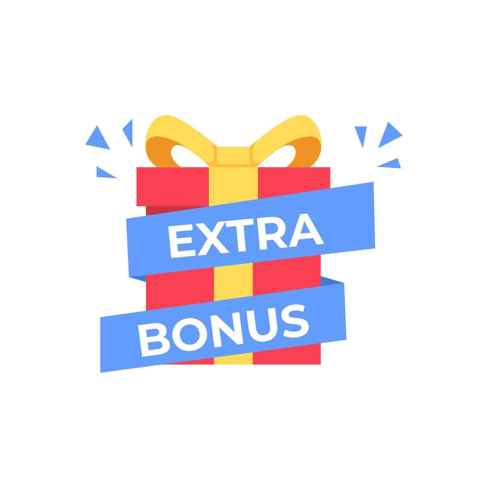 Extra bonus gift banner label vector