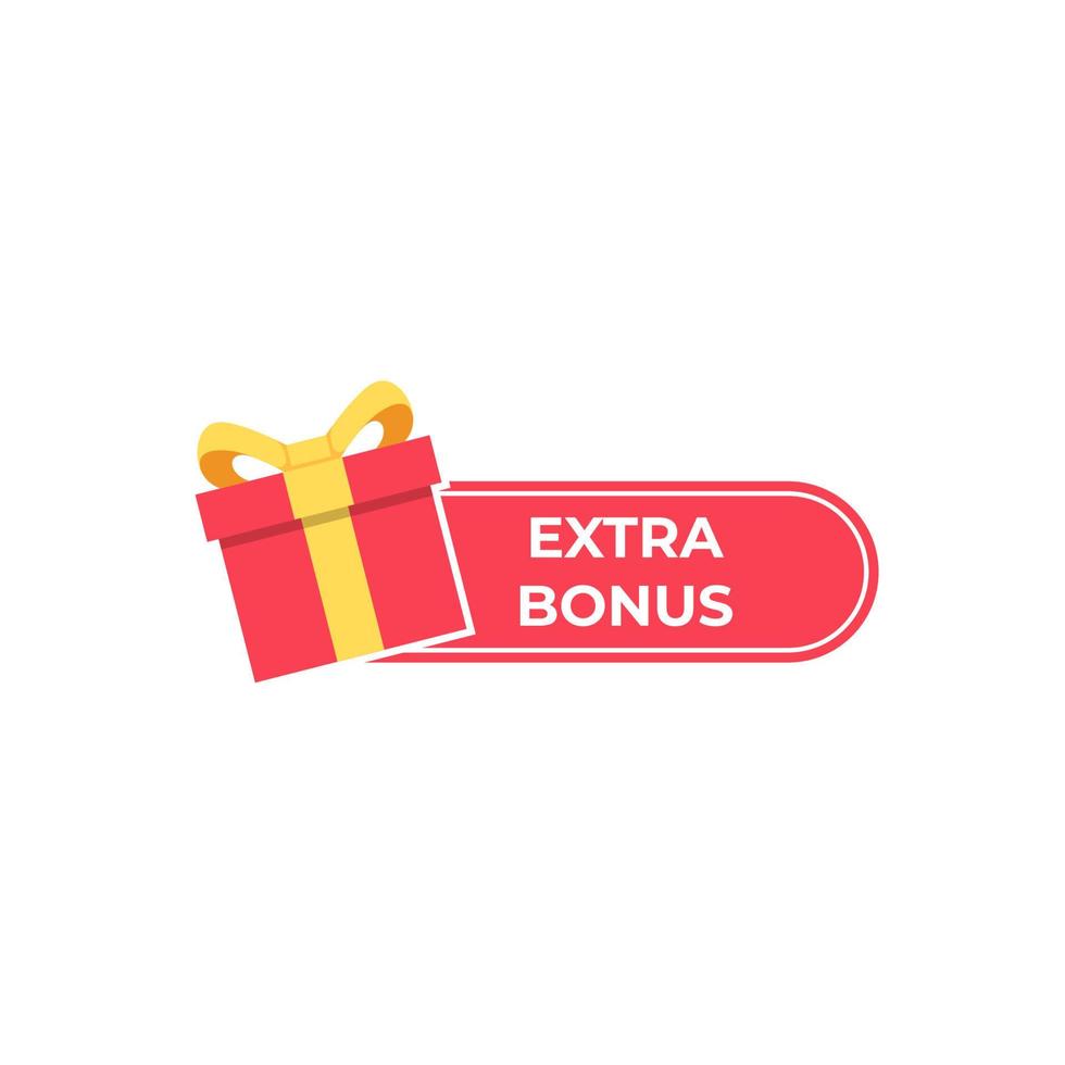 Extra bonus gift banner label vector