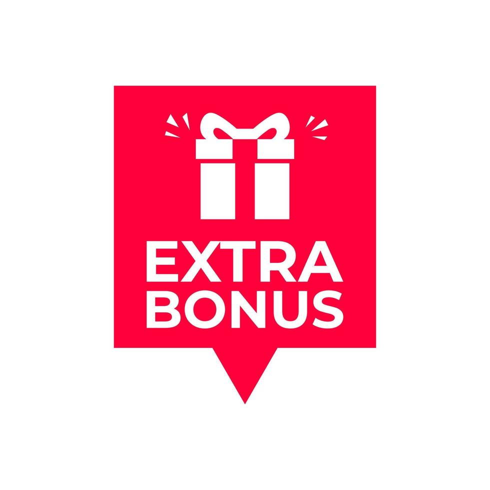 Gift icon and text extra bonus vector