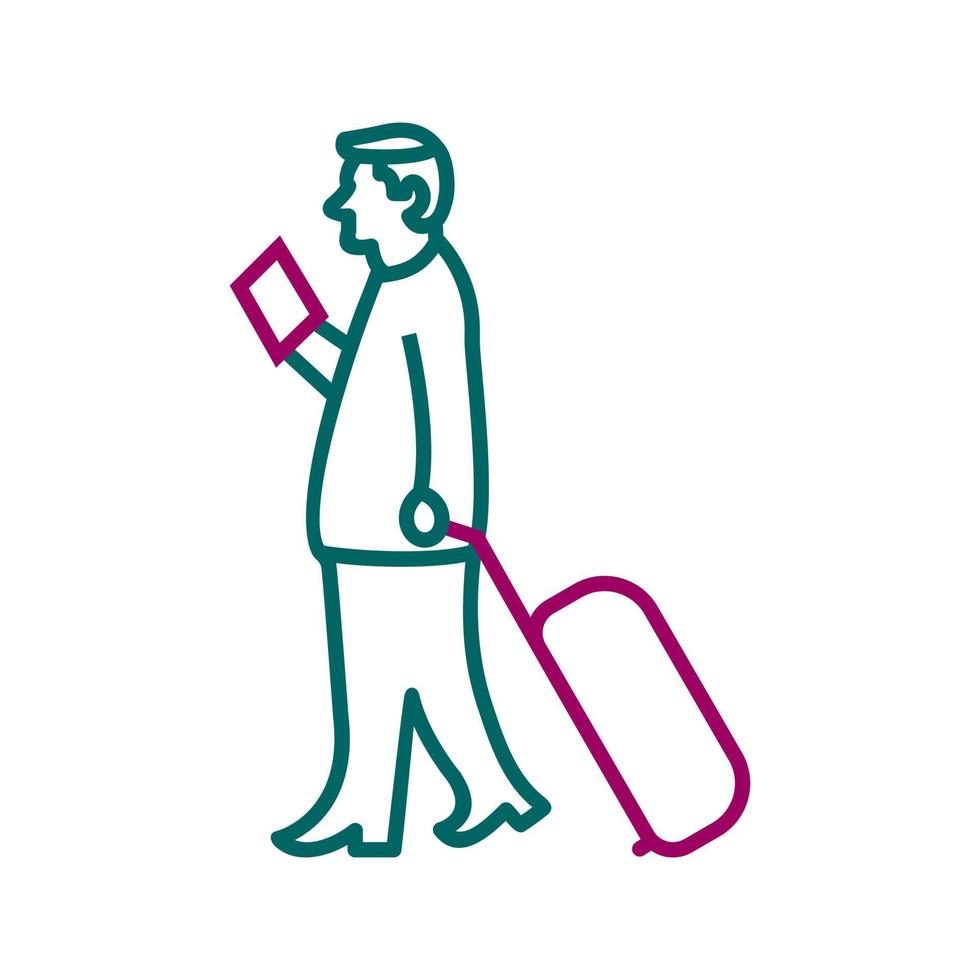 Walking with Luggage Vector Icon