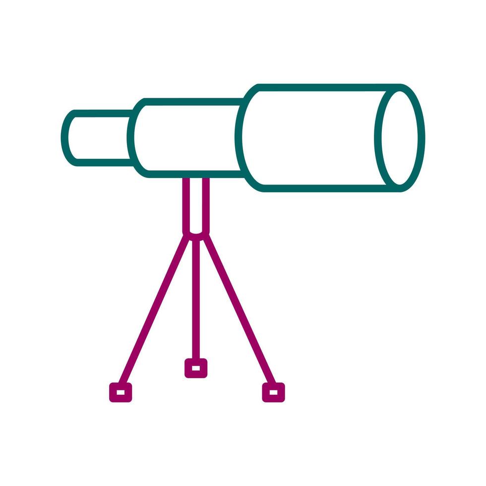 telescopio en icono de vector de soporte