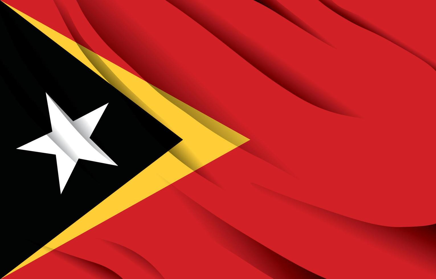 bandera nacional de timor oriental ondeando ilustración vectorial realista vector