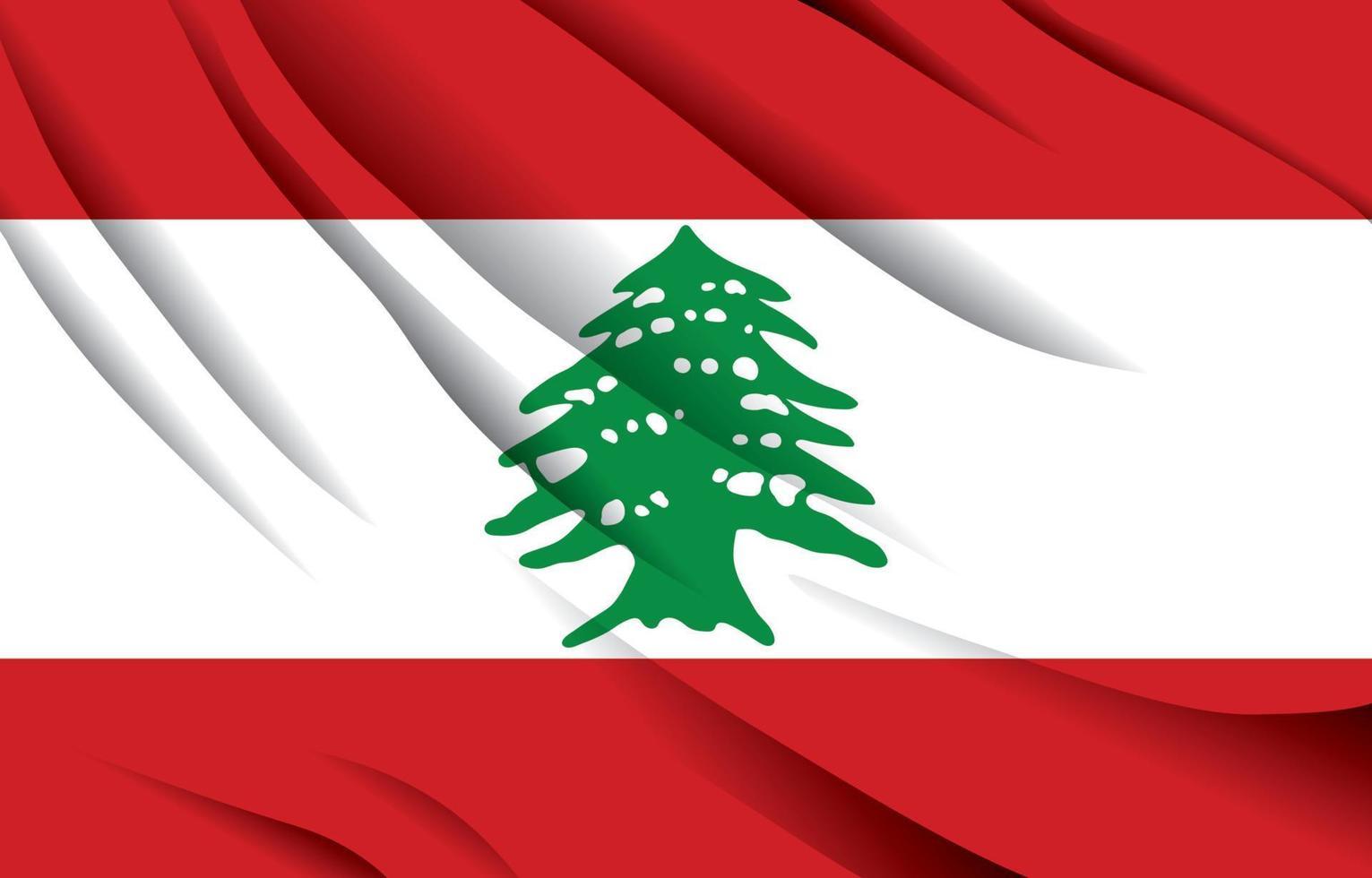 lebanon national flag waving realistic vector illustration