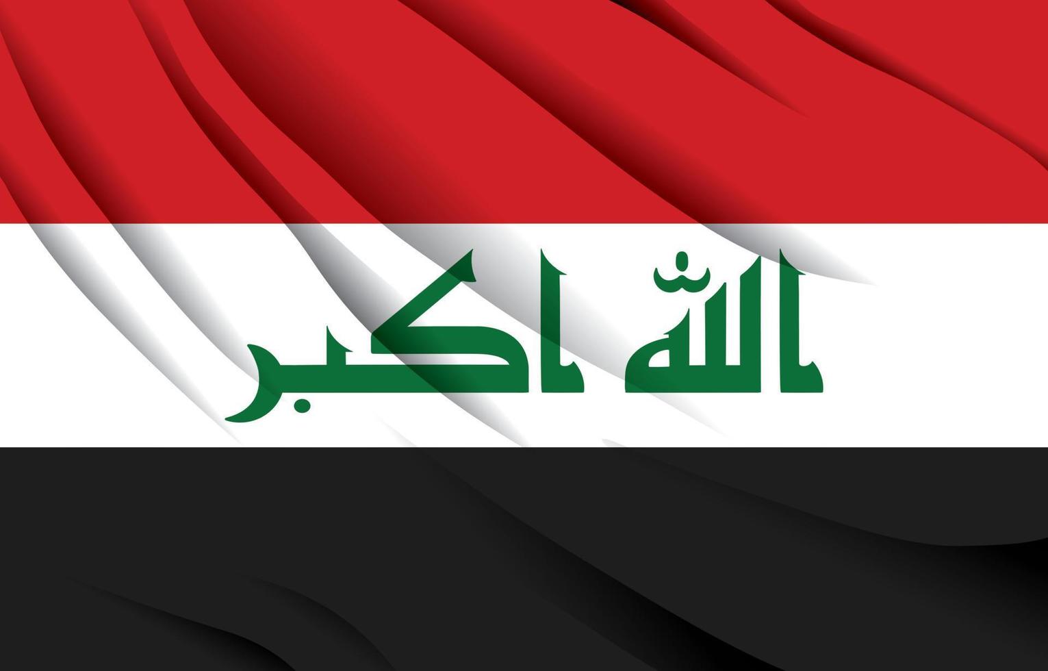 iraq national flag waving realistic vector illustration