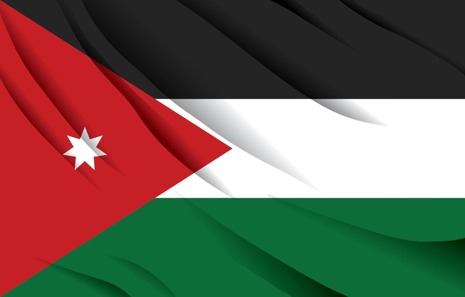 jordania bandera nacional ondeando ilustración vectorial realista vector