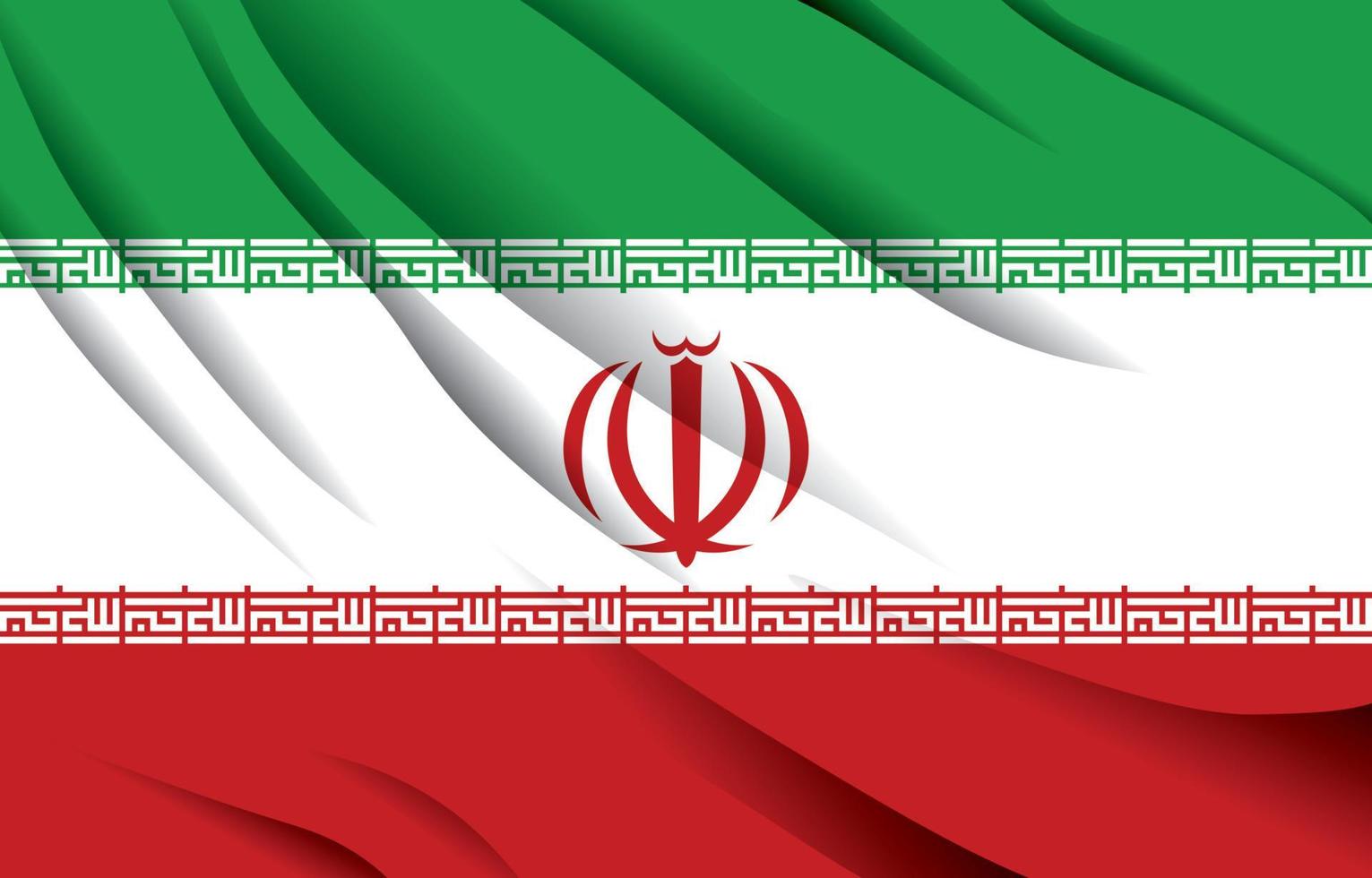 islamic republic of iran national flag waving realistic vector illustration