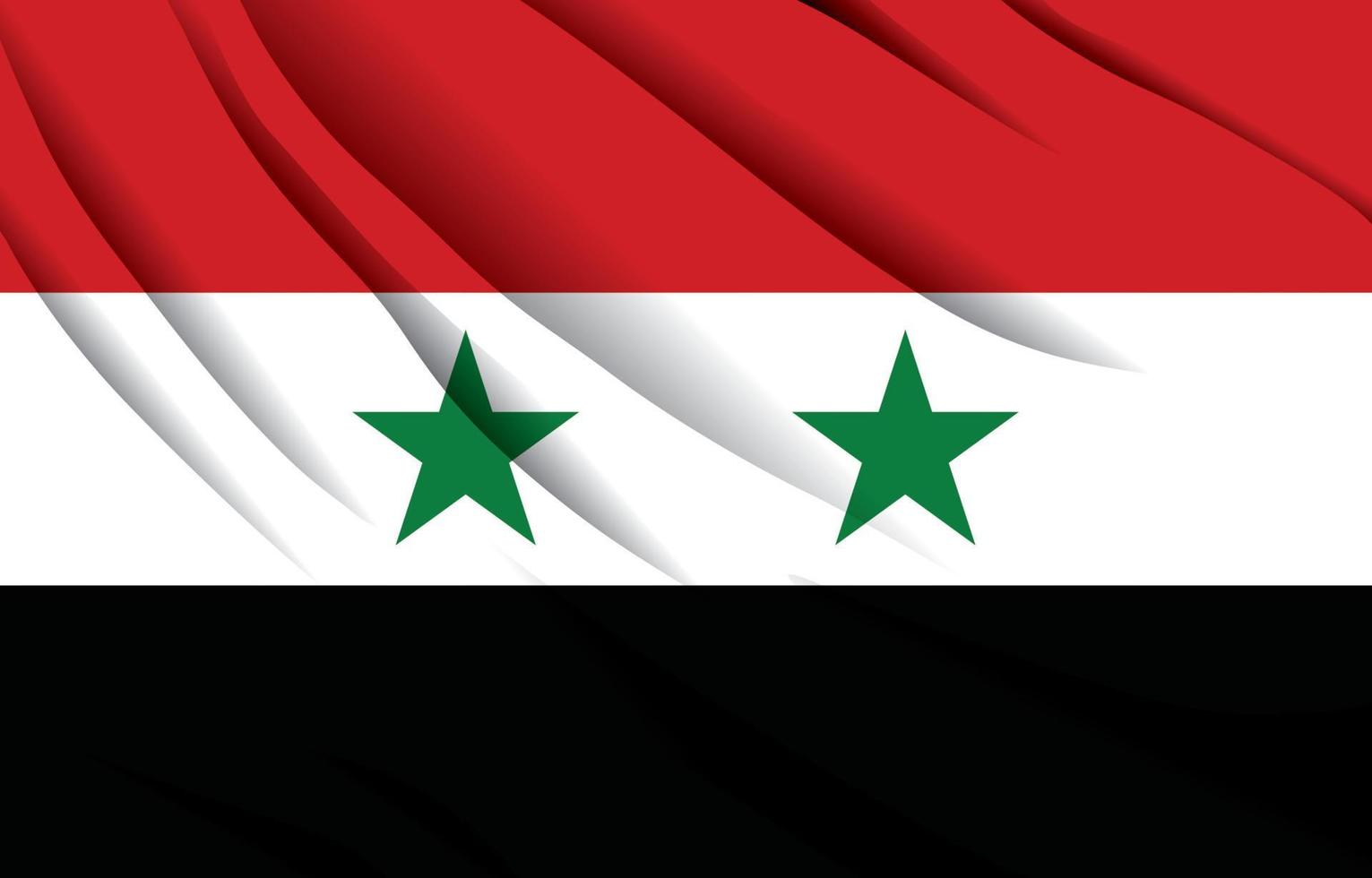 syria national flag waving realistic vector illustration