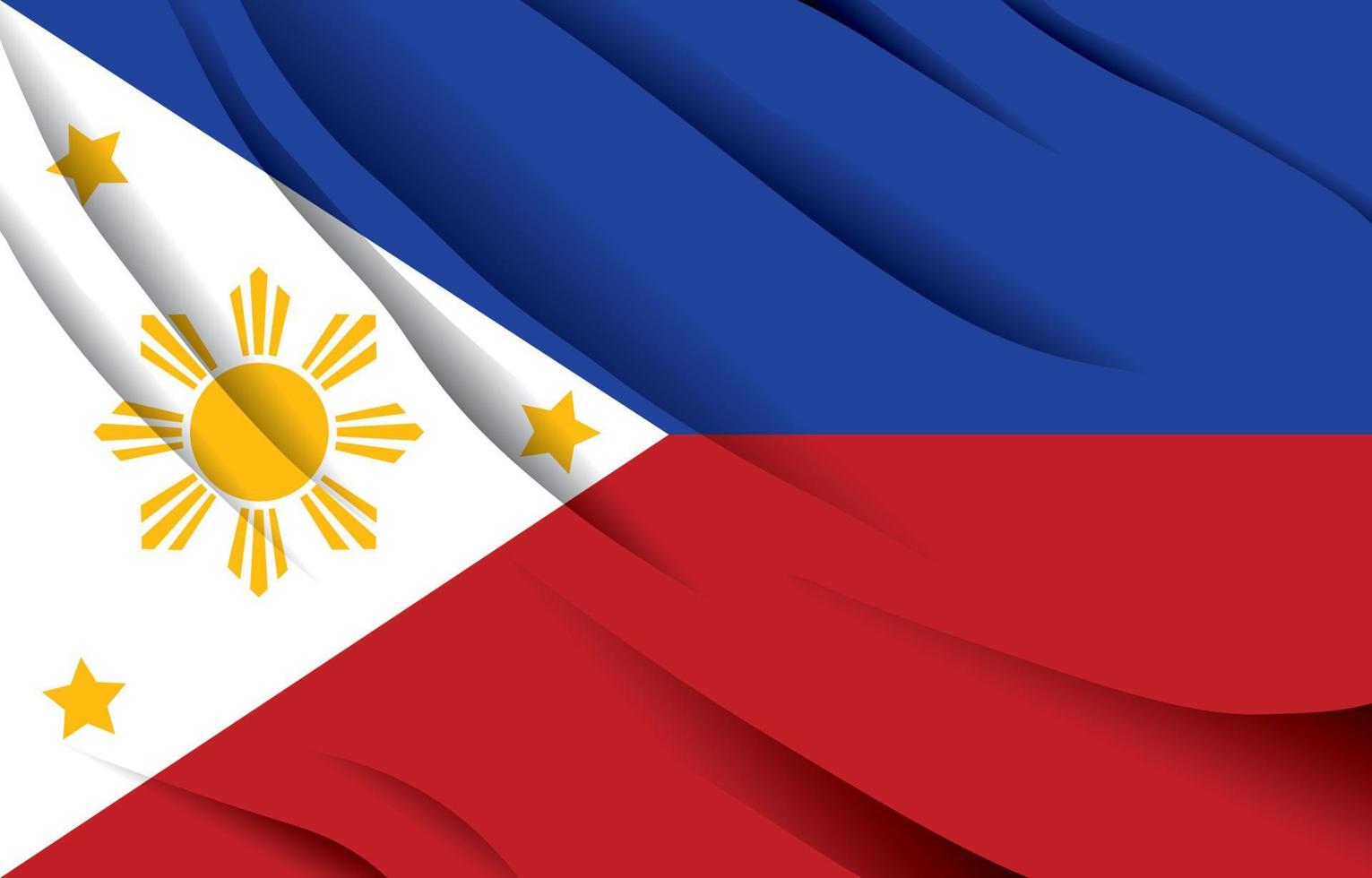 bandera nacional de filipinas ondeando ilustración vectorial realista vector