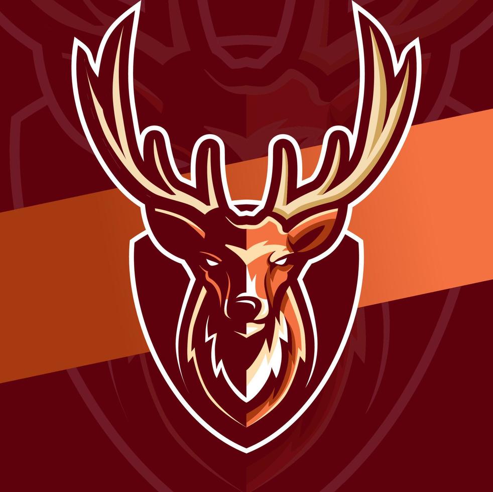 deer head mascot esport logo design character vector