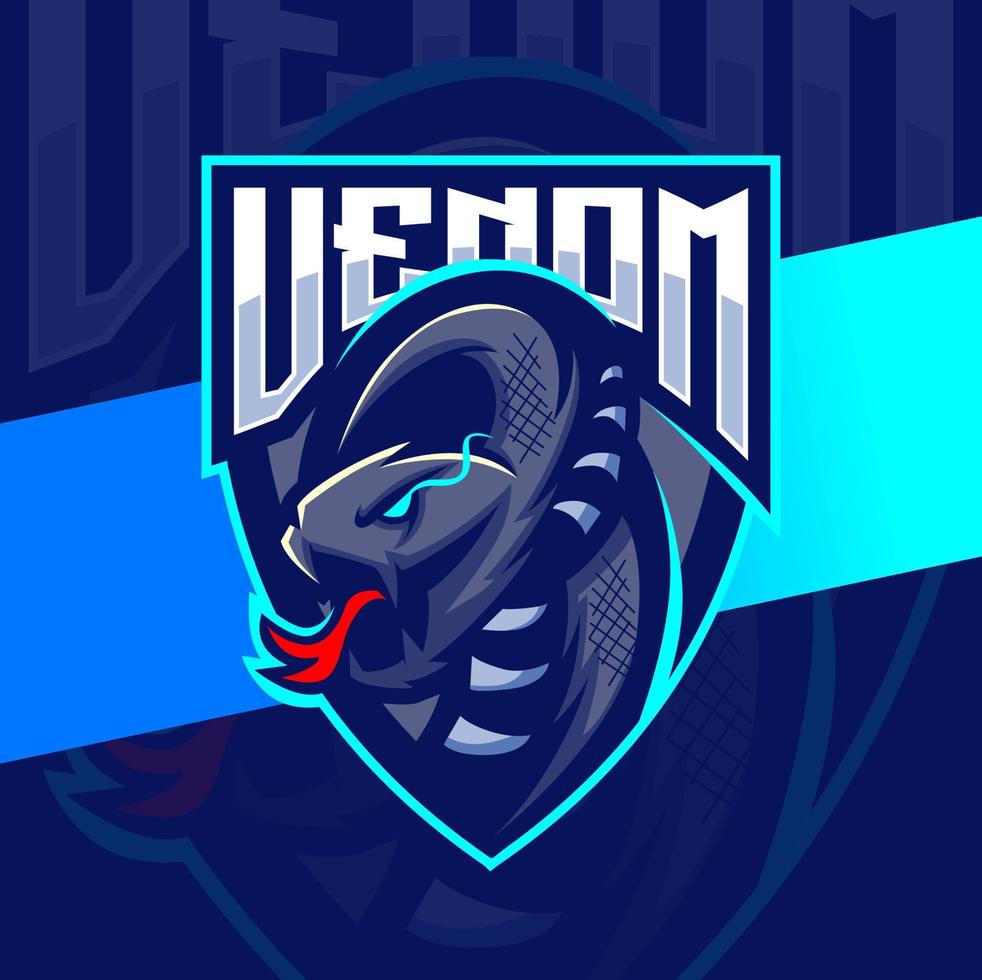 venom viper snake mascot esport logo design character vector
