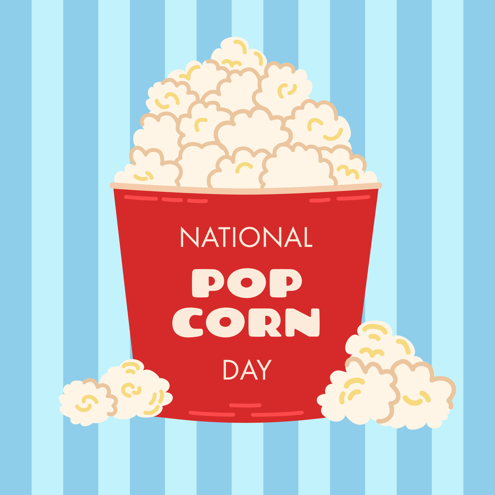 National popcorn day design background. Vector concepts for graphic and