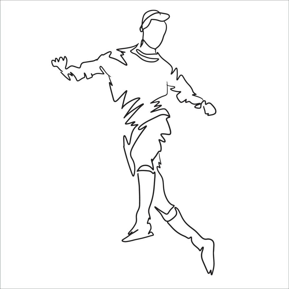 arte de línea de fútbol minimalista vectorial, deporte de fútbol, pelota de gol, blanco y negro, dibujo de jugador atleta vector