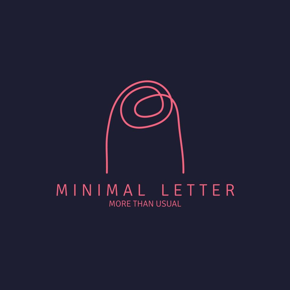 logotipo abstracto de una sola línea que se asemeja a una letra. vector