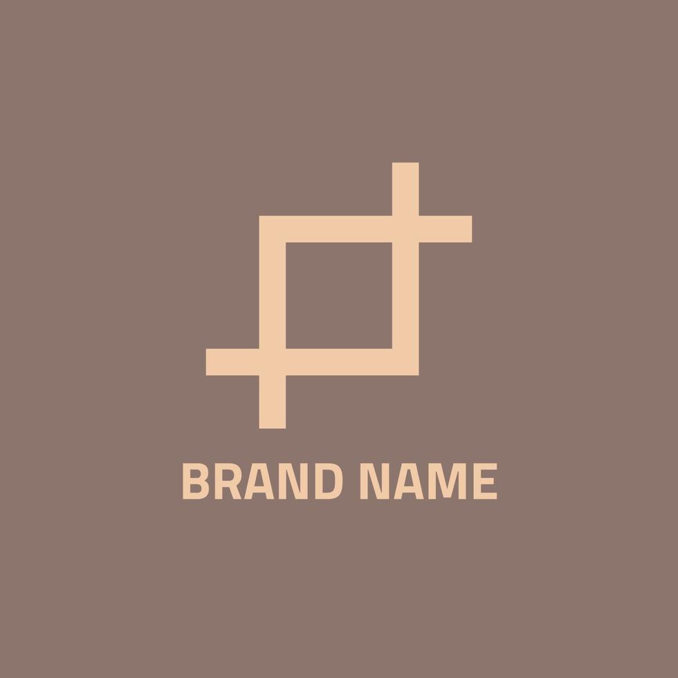 Logo of two angular lines in opposite directions. vector