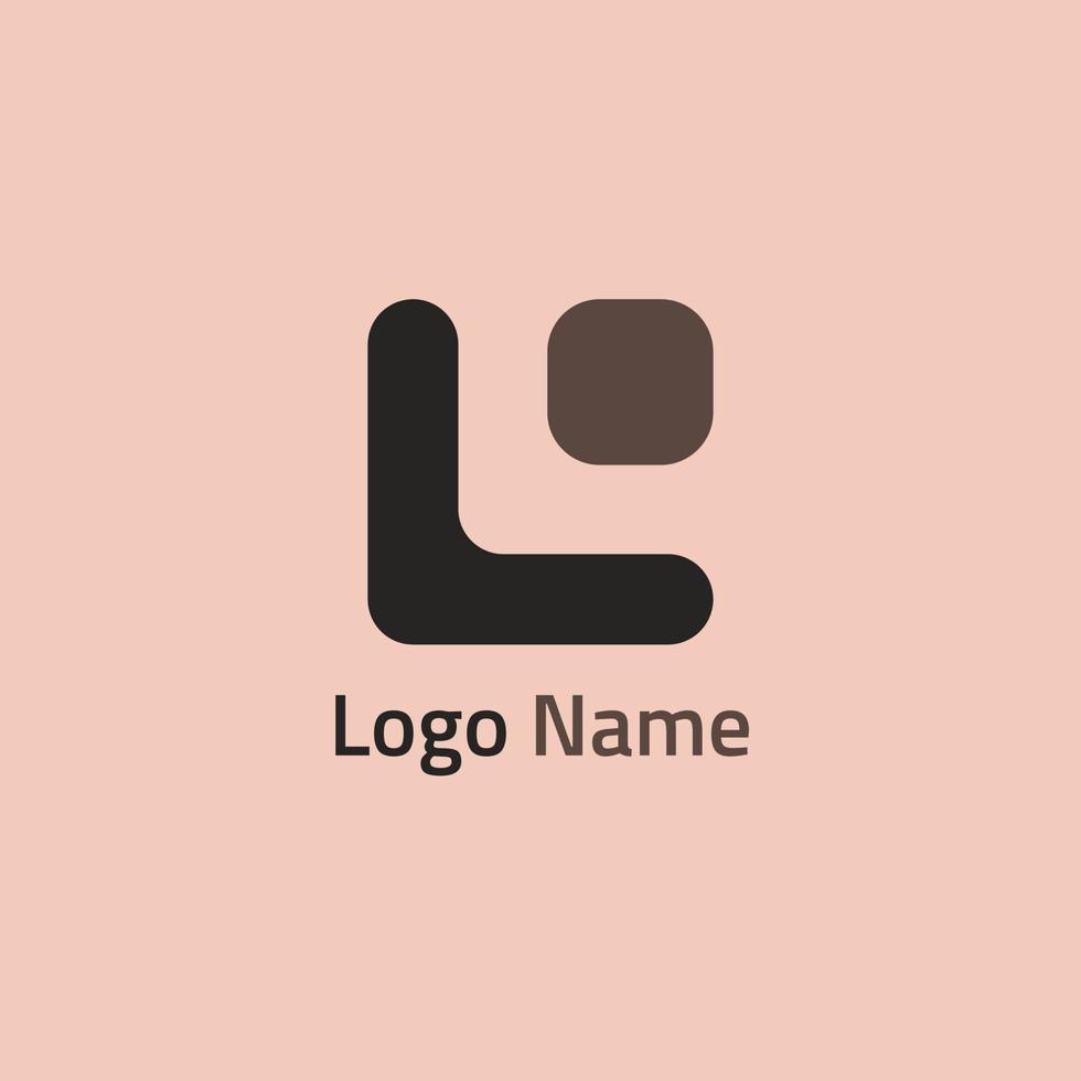The logo is a small square and a truncated square that forms letters. vector