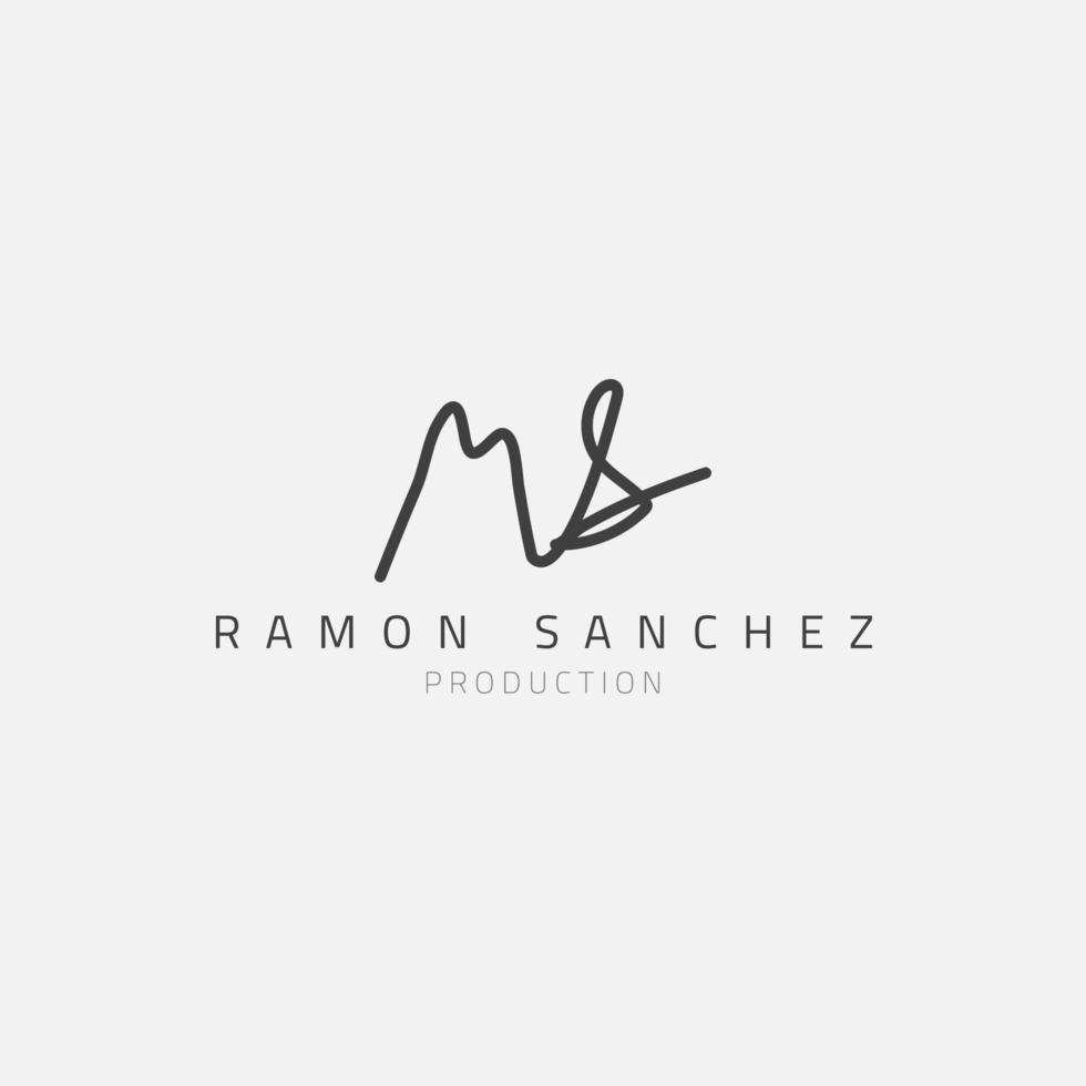 Simple and elegant two letter signature logo. vector