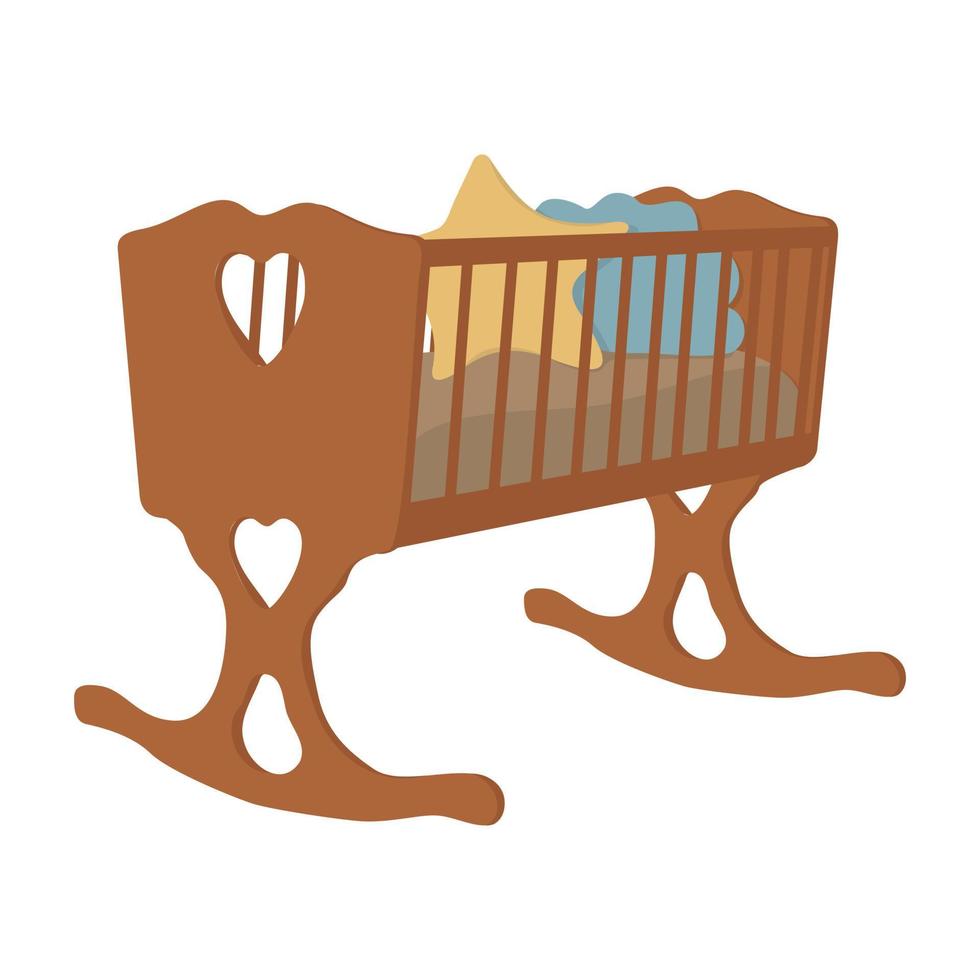 Ilustración de vector de cuna de bebé