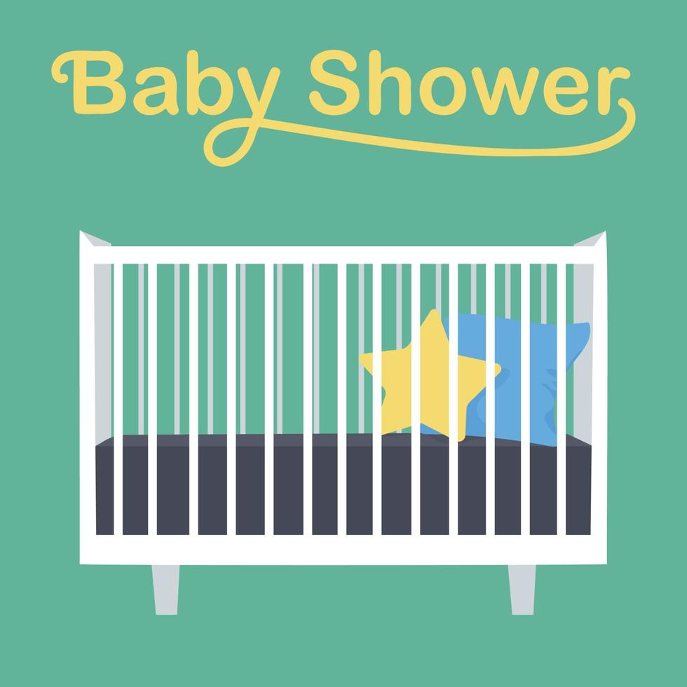 Baby shower card with crib vector