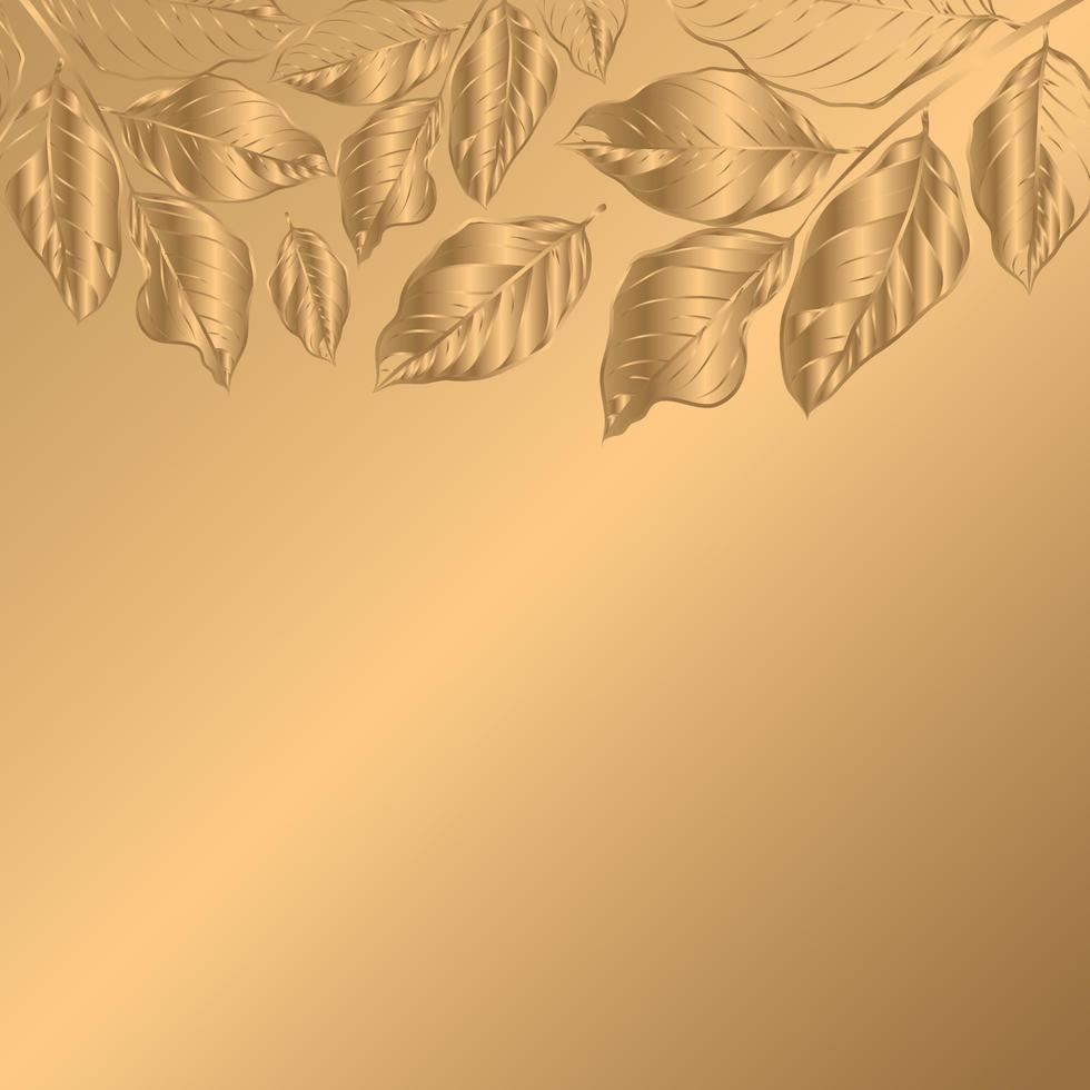 vector wallpaper gold leaf pattern