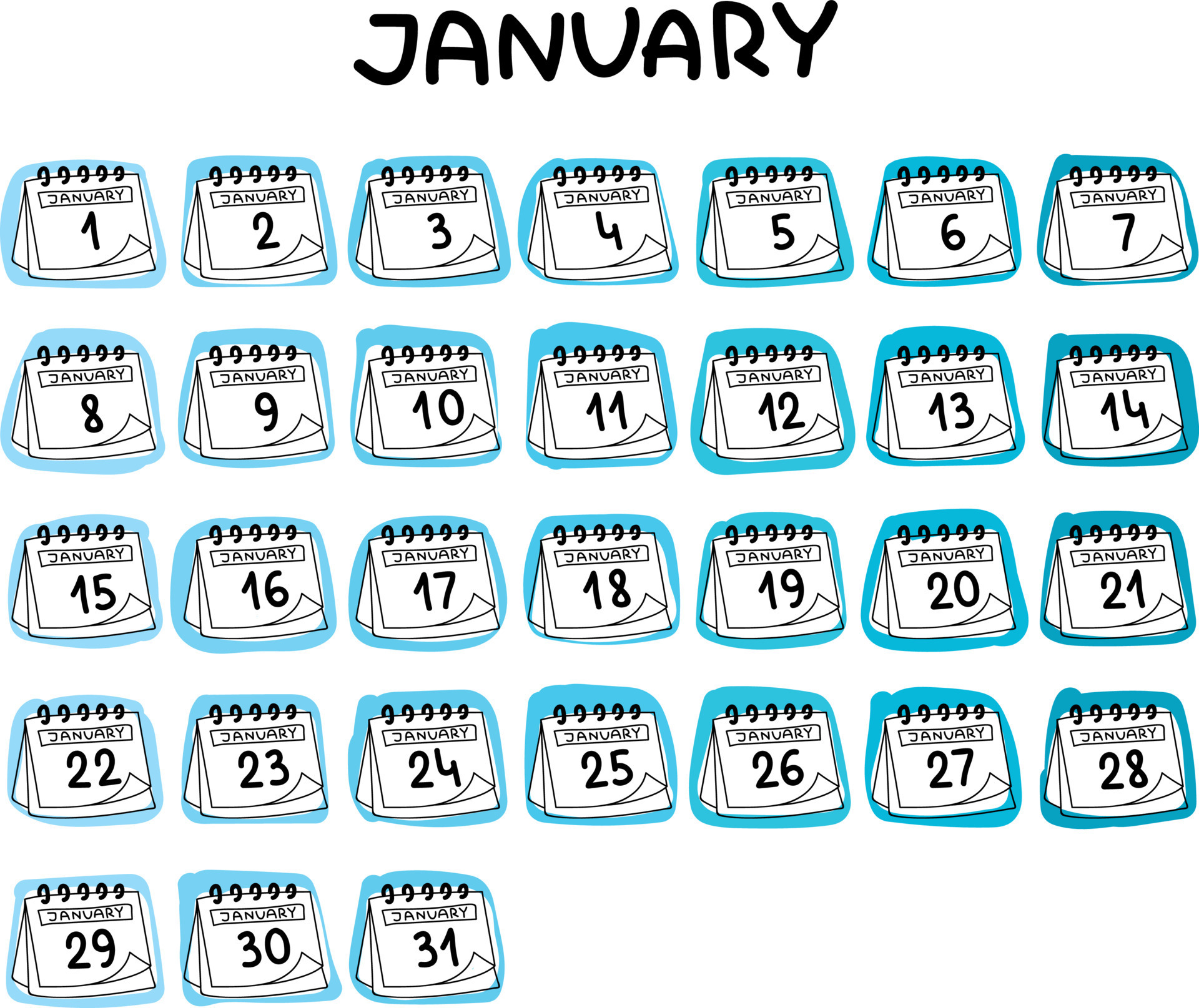 January calendar month 16970411 vector art at vecteezy