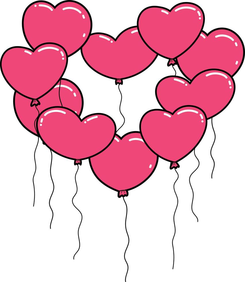 Vector balloon hearts