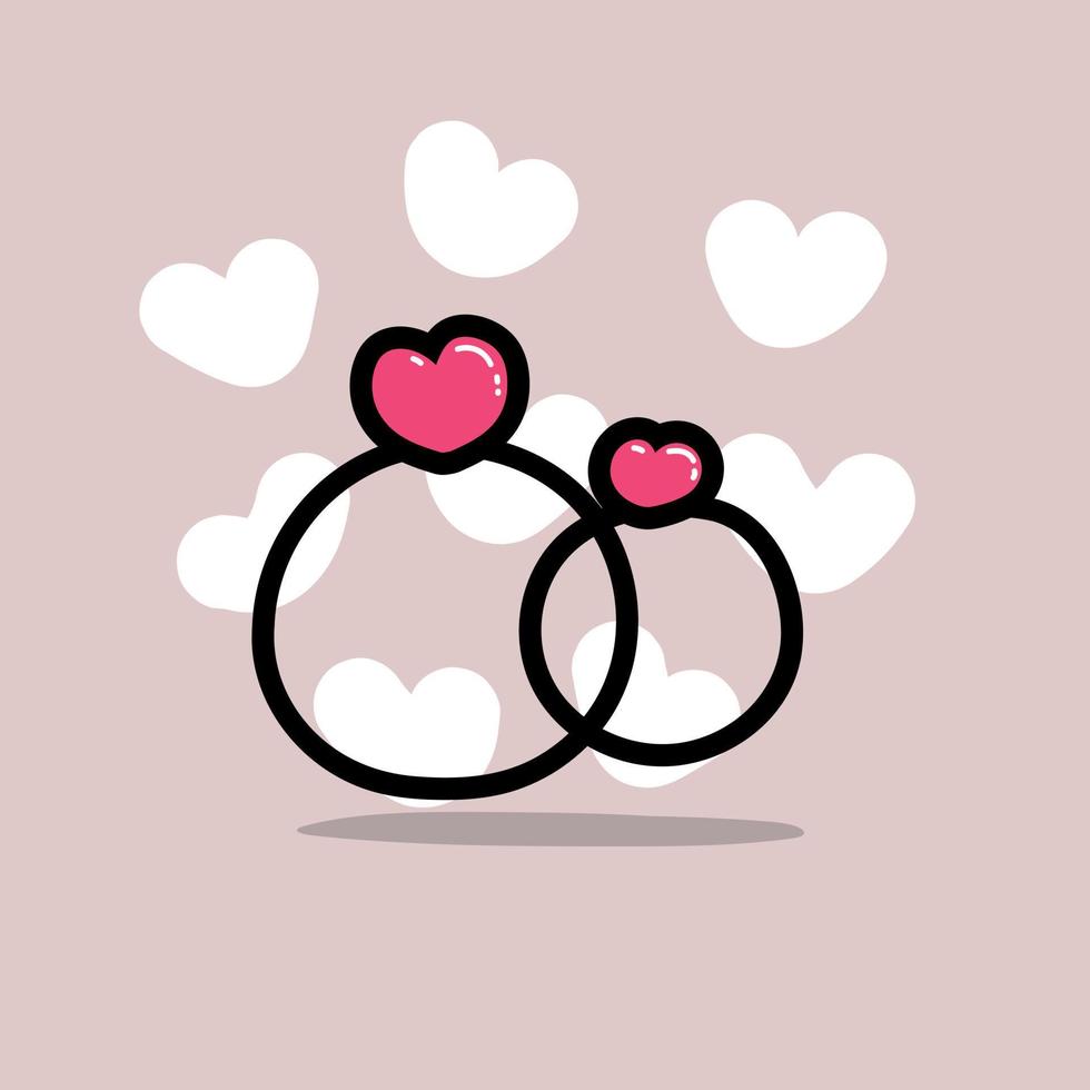 Two cute rings vector