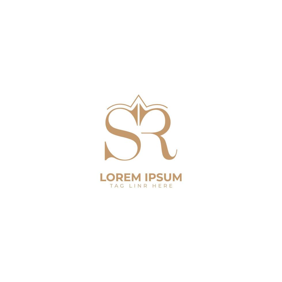 SR s r letter logo concept with serif font and elegant style. Vector illustration icon with letters S and R.